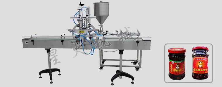 天津雙頭自動辣椒醬灌裝機
